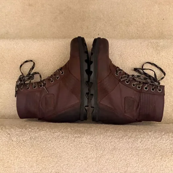 Sorel Arctic Wedge II Waterproof Lace Up Boots Redwood Brown Womens Leather - Picture 6 of 9